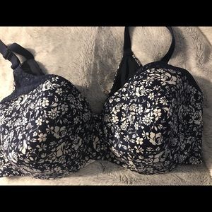 Lane Bryant Cacique Navy Floral Bra